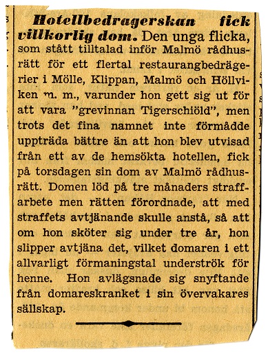 Tidningsklipp 1943