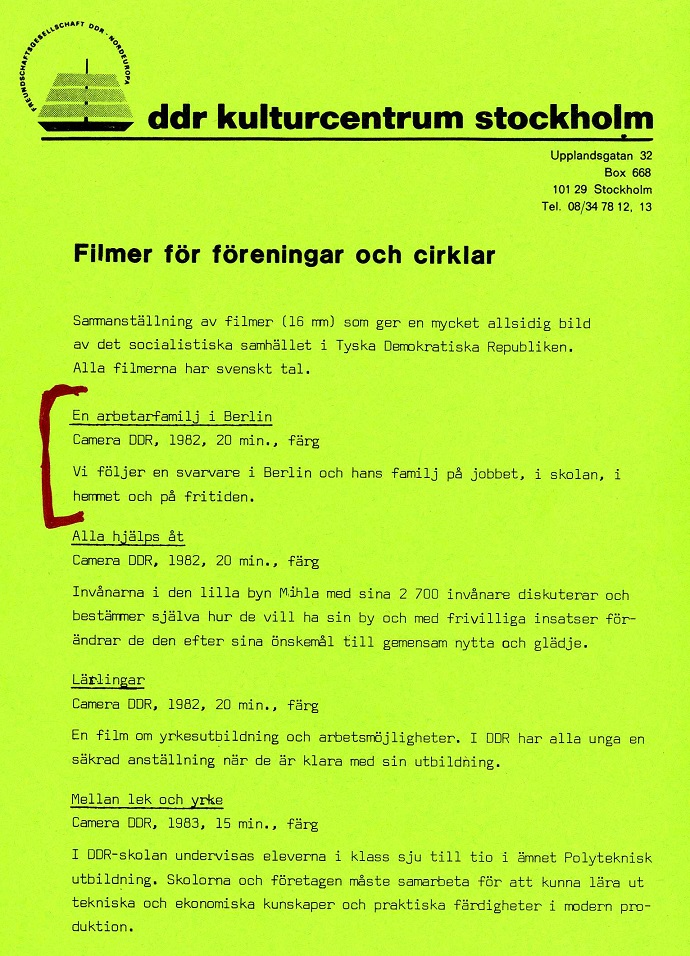 Utdrag ur katalog, tidigt 1980-tal.